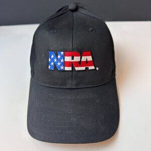 NRA NATIONAL RIFLE ASSOCIATION STRAPBACK HAT BLACK ONE SIZE EMBROIDERED